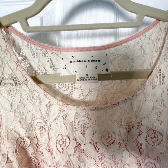 UO Lace and Chiffon Dress in Cream and Light Pink - Picture 5 of 5